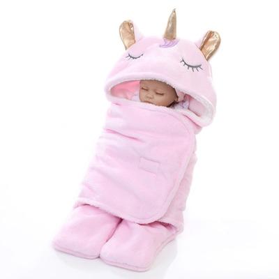Winter dubbele Flanel baby deken (roze)