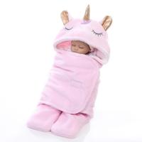 Winter dubbele Flanel baby deken (roze)