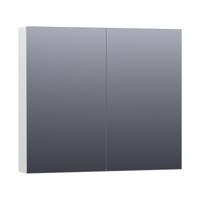Brauer Impress Deluxe Spiegelkast - 80 cm - met interne en externe Verlichting - 2 Dubbelzijdige Spiegeldeuren - Hoogglans Wit