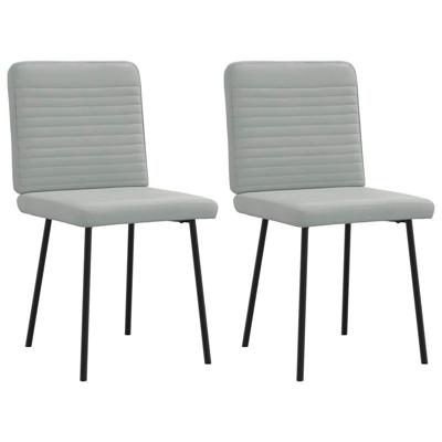 Eetkamerstoelen 2 st fluweel lichtgrijs
