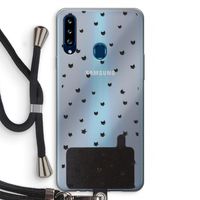 Kleine kattenkopjes: Samsung Galaxy A20s Transparant Hoesje met koord