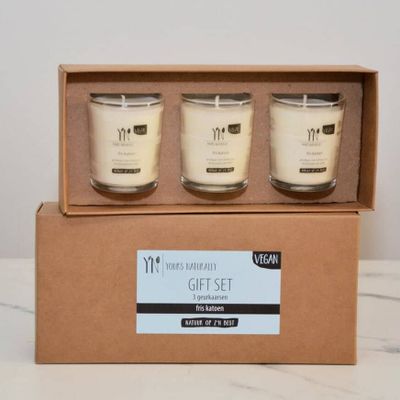 Yours Naturally Geurkaars Votief 'Fris Katoen' - set van 3 - 90 ml