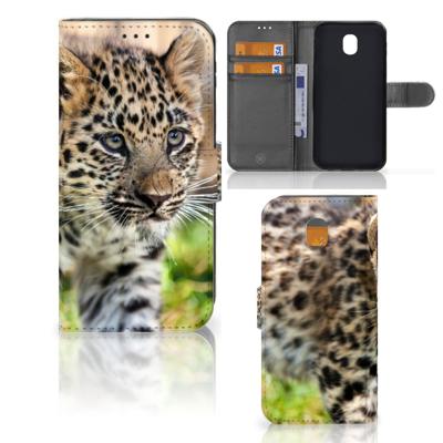 Samsung Galaxy J5 2017 | Telefoonhoesje | Met pasjeshouder | Baby Luipaard