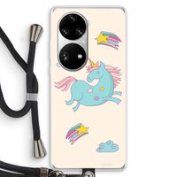 Vliegende eenhoorn: Huawei P50 Pro Transparant Hoesje met koord