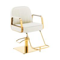 Kappersstoel met voetensteun - 560 - 730 mm - 200 kg - Crème/Goud