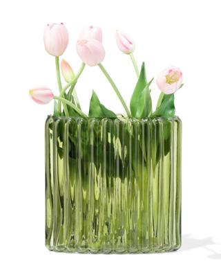 051 Vaas ⌀20x20cm Glas Ovaal Groen (groen)