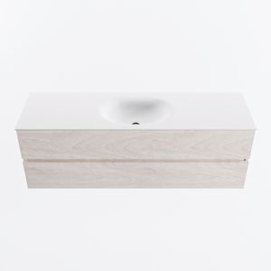 MONDIAZ VICA 150cm badmeubel onderkast Underlayment 2 lades. Wastafel MOON midden 1 kraangat, kleur Talc.