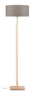 Good&Mojo Vloerlamp 'Fuji' Bamboe en Eco linnen, kleur Donkerbeige