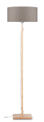 Good&Mojo Vloerlamp 'Fuji' Bamboe en Eco linnen, kleur Donkerbeige