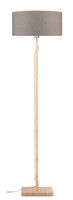 Good&Mojo Vloerlamp 'Fuji' Bamboe en Eco linnen, kleur Donkerbeige