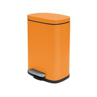 Spirella Pedaalemmer Venice - oranje - 5 liter - metaal - L21 x H30 cm - soft-close - toilet/badkamer   -