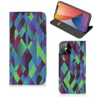 iPhone 12 Pro Max Stand Case Abstract Green Blue