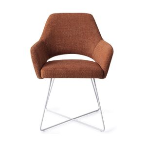 Jesper Home Yanai eetkamerstoel Tuscan Terra cross white