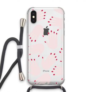 Hands pink: iPhone X Transparant Hoesje met koord