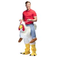 Kippen instap kostuum voor volwassenen - wit - maat M/L - Dierenpak verkleed kleding Kippen instap kostuum voor volwassenen - wit - maat M/L - Dierenpak verkleed kleding