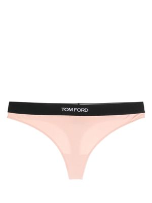 TOM FORD string à bande logo - Tons neutres