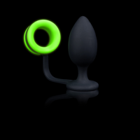 Ouch! by Shots Buttplug met Cockring - Glow in the Dark