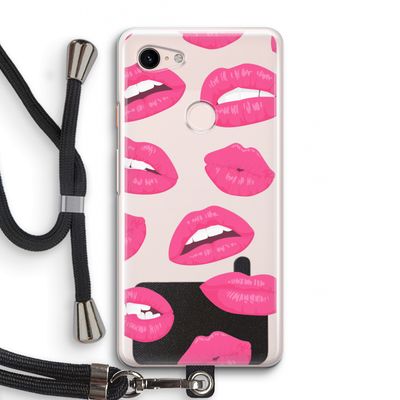 Bite my lip: Pixel 3 Transparant Hoesje met koord