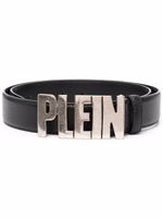 Philipp Plein ceinture en cuir à plaque logo - Noir - thumbnail