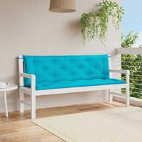 VidaXL Tuinbankkussens 2 st 150x50x7 cm stof turquoise
