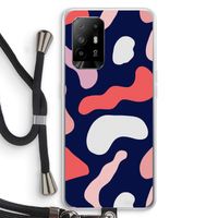 Memphis Shapes Pink: Oppo A95 5G Transparant Hoesje met koord