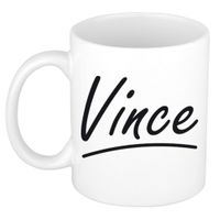 Vince voornaam kado beker / mok sierlijke letters - gepersonaliseerde mok met naam   -