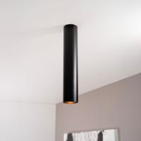 Canopus nero l by LUSENZ - Cilindervormige opbouwspot in met mat zwarte coating