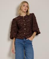 jacquard blazer met pofmouw jacquard blazer met pofmouw