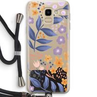 Flowers with blue leaves: Samsung Galaxy J6 (2018) Transparant Hoesje met koord