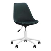 1+1 Gratis Leen Bakker - Bureaustoel Senja - Velvet - Wit Metaal - Metaal/Velvet - Groen