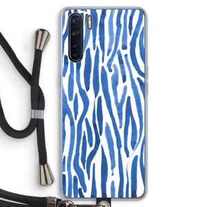 Blauwe nerven: Oppo A91 Transparant Hoesje met koord