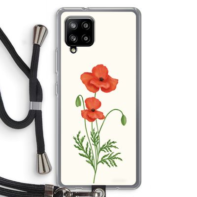 Red poppy: Samsung Galaxy A42 5G Transparant Hoesje met koord
