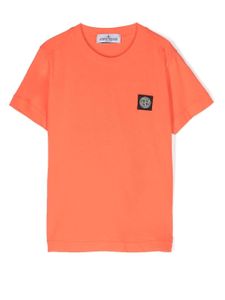 Stone Island Junior t-shirt à patch logo - Orange