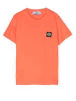 Stone Island Junior t-shirt à patch logo - Orange