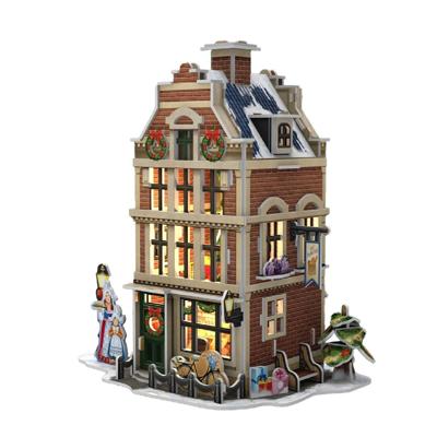 Cubic Fun 3d puzzel hollands huisje winter bakkerij + licht 65 stukjes