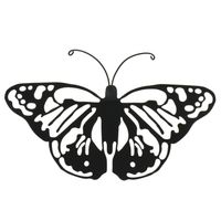 Tuin wanddecoratie vlinder - metaal - zwart - 17 x 12 cm