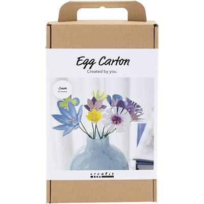 Creativ Company Hobbyset bloemen van eierdozen, pastelkleuren, 1 doos