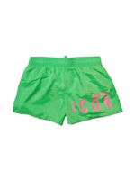 DSQUARED2 KIDS short de bain élastiqué à logo imprimé - Vert