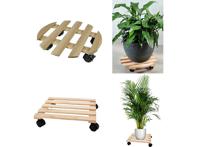 XEMM Planten Trolley Rond + Vierkant - Hout - 35 cm - thumbnail