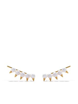 TASAKI boucles d'oreilles en or 18ct danger plus Collection Line à perles Akoya