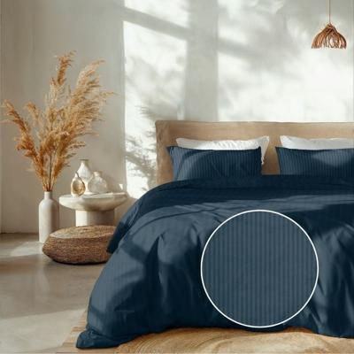 Dekbedovertrek Katoen Satijn Banda Marine Blauw Strepen 200x200 Cm Heckett Lane - Dekbed-Discounter.nl