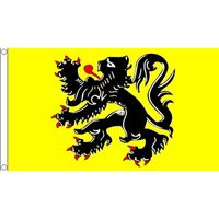 Vlaamse gemeenschap vlag 90 x 150 cm met zwarte leeuw   -