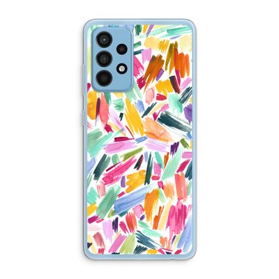 Watercolor Brushstrokes: Samsung Galaxy A52 Transparant Hoesje