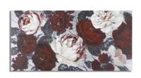 HANDGEMAAKTE MUURSCHILDERING WIT/RODE BLOEM DARKBACK CM 
120X3,7X60