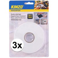 3x Dubbelzijdig tape 18 mm x 5 meter   - - thumbnail