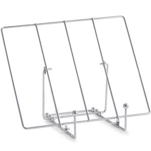 Zeller Kookboekstandaard - metaal - zilverkleurig - 3 standen - 30 cm - Kookboekstandaarden