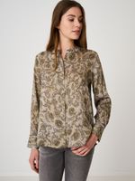 Blouse in paisley print met mao kraag