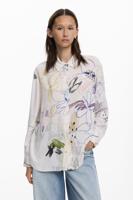 Collage vloeiend overhemd - WHITE - XL