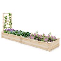 Verhoogd Bloembed met Hekwerk Bloembak met Latwerk Plantenbak van Dennenhout Tuinspalier met Rankkast 235 x 63 x 102 cm