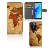 PPO A57 | A57s | A77 4G Flip Cover Wereldkaart
